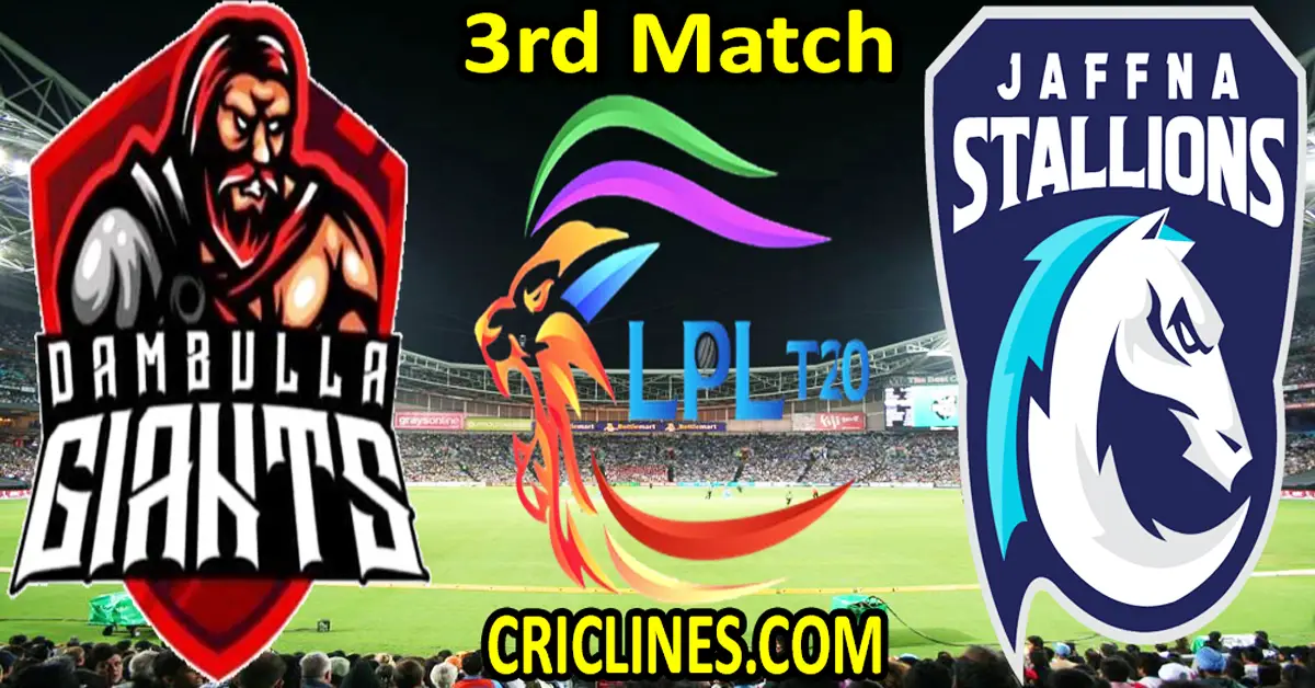 Today Match Prediction-Dambulla Giants vs Jaffna Kings-Dream11-LPL T20 2022-3rd Match-Who Will Win