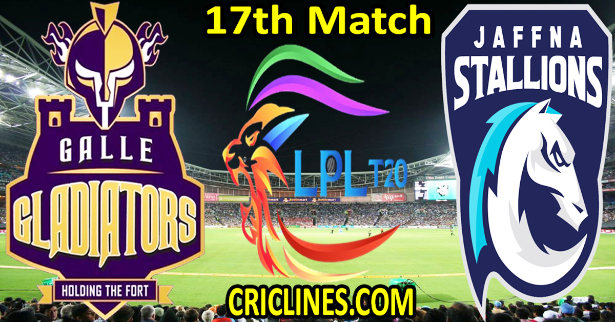 Today Match Prediction-Galle Gladiators vs Jaffna Kings-Dream11-LPL T20 2022-17th Match-Who Will Win