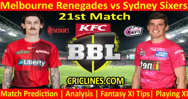 Today Match Prediction-MLR vs SYS-Dream11-BBL T20 2022-23-21st Match-Who Will Win