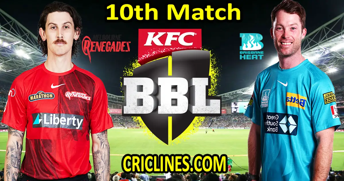 Today Match Prediction-Melbourne Renegades vs Brisbane Heat-Dream11-BBL T20 2022-23-10th Match-Who Will Win
