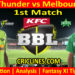 Today Match Prediction-SYT vs MLS-Dream11-BBL T20 2022-23-1st Match-Who Will Win
