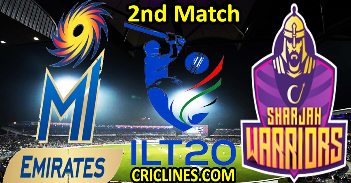 Today Match Prediction-MI Emirates vs Sharjah Warriors-IL T20 2023-2nd Match-Who Will Win