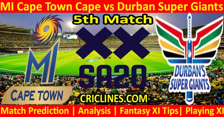 Today Match Prediction-MICT vs DSG-SA20 T20 2023-Dream11-5th Match-Who Will Win