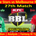 Today Match Prediction-MLS vs MLR-Dream11-BBL T20 2022-23-27th Match-Who Will Win
