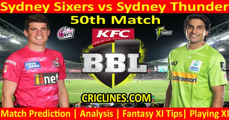 Today Match Prediction-SYS vs SYT-Dream11-BBL T20 2022-23-50th Match-Who Will Win