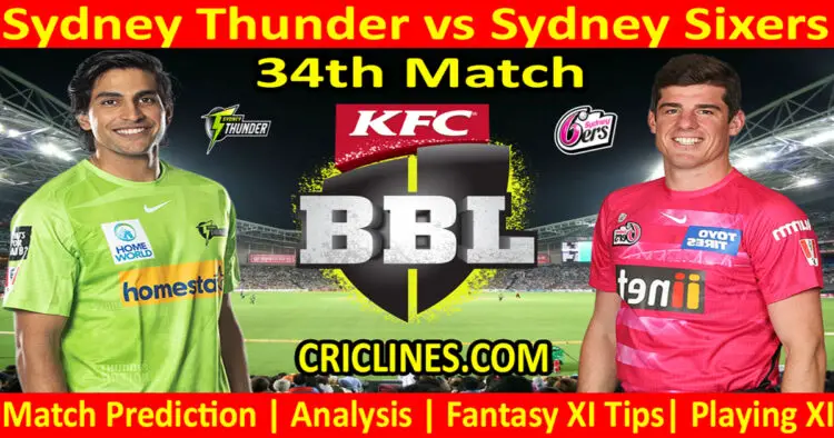 Today Match Prediction-SYT vs SYS-Dream11-BBL T20 2022-23-34th Match-Who Will Win