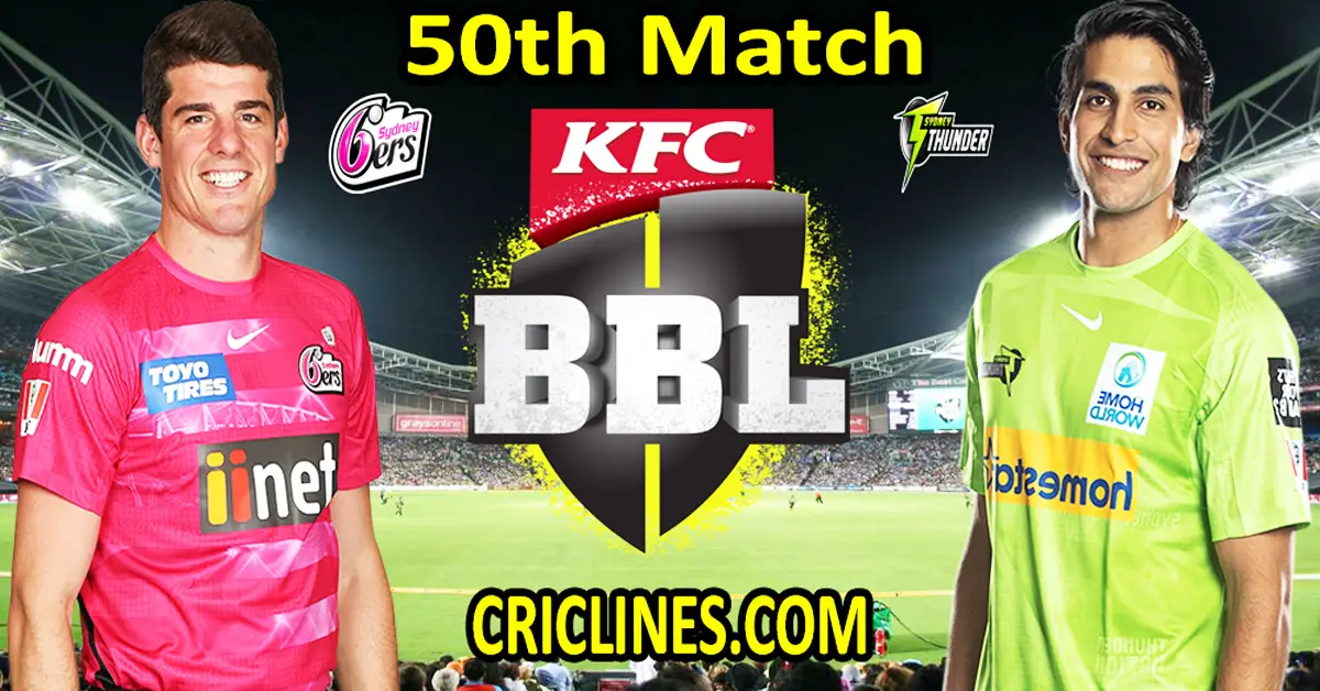 Today Match Prediction-Sydney Sixers vs Sydney Thunder-Dream11-BBL T20 2022-23-50th Match-Who Will Win