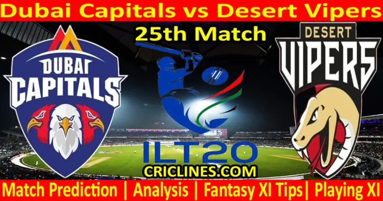 Today Match Prediction-DC vs DV-IL T20 2023-25th Match-Who Will Win