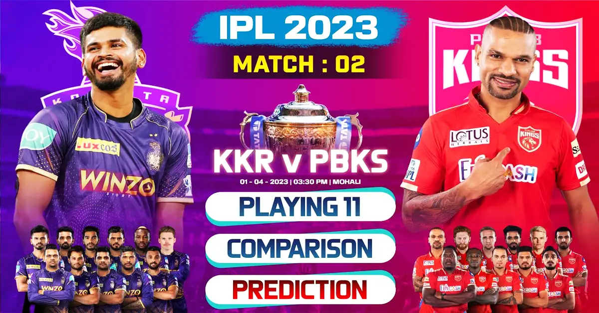 Today Match Prediction-Punjab Kings vs Kolkata Knight Riders-IPL T20 2023-2nd Match-Dream11-Who Will Win