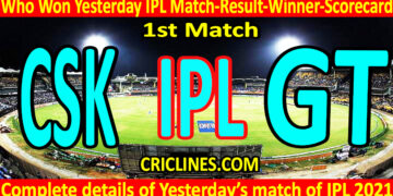 Who Won Yesterday IPL 1st Match-CSK vs DC-Yesterday IPL Match Result-Winner-Scorecard