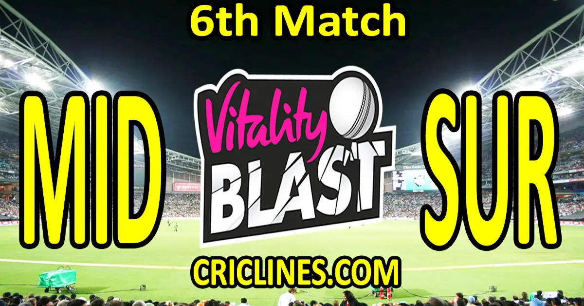 Today Match Prediction-Middlesex vs Surrey-Vitality T20 Blast 2023-Dream11-6th Match-Venue Details-Toss Update-Who Will Win