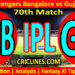 Today Match Prediction-RCB vs GT-IPL Match Today 2023-70th Match-Venue Details-Dream11-Toss Update-Who Will Win