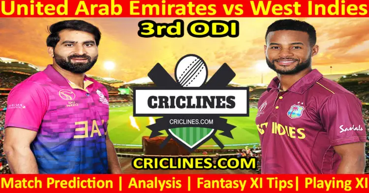 Today Match Prediction-UAE vs WI-3rd ODI-Dream11-2023-Who Will Win
