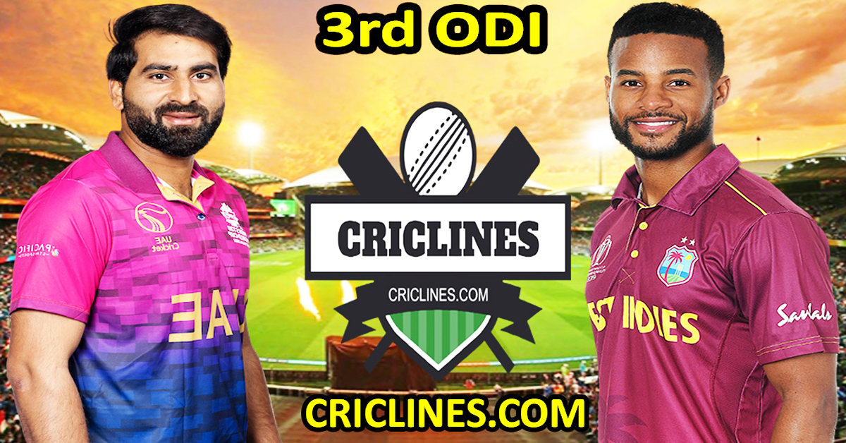 Today Match Prediction-United Arab Emirates vs West Indies-3rd ODI-Dream11-2023-Who Will Win