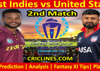 Today Match Prediction-WI vs USA-ICC Cricket World Cup Qualifiers 2023-2nd Match-Who Will Win