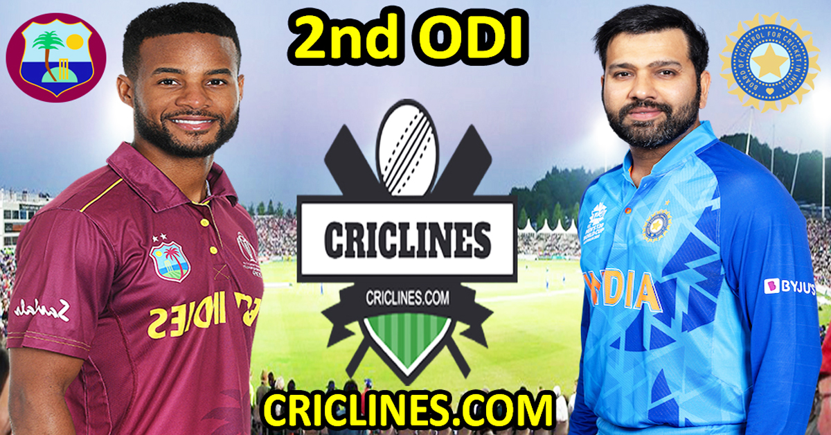 Today Match Prediction-West Indies vs India-Dream11-2nd ODI 2023-Who Will Win