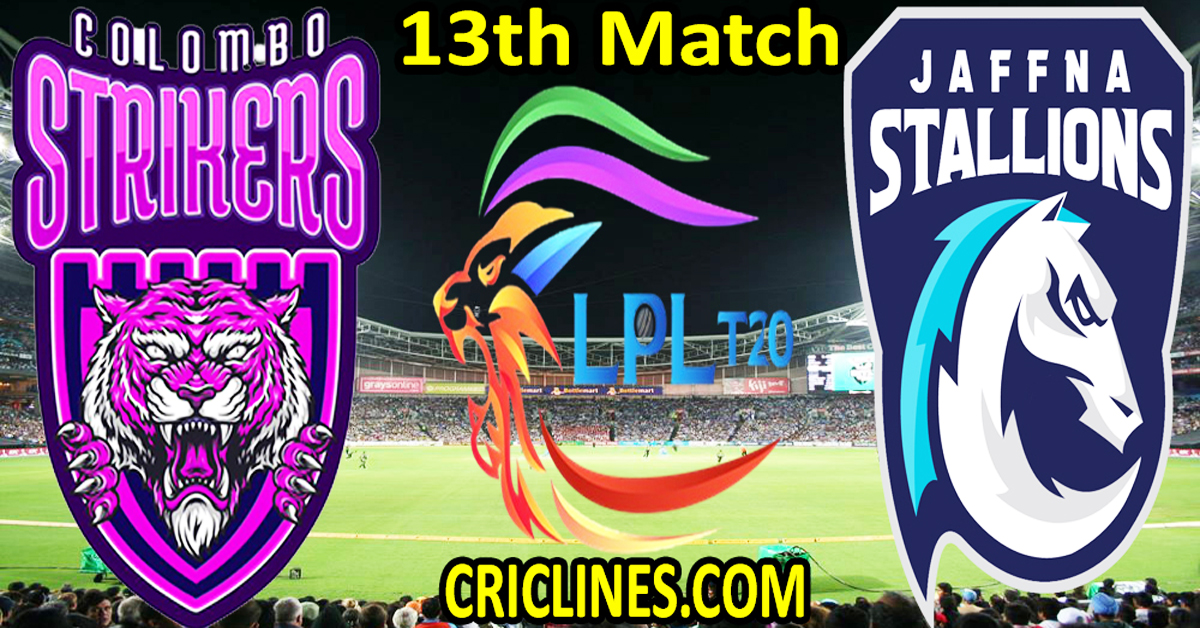 Today Match Prediction-Colombo Strikers vs Jaffna Kings-Dream11-LPL T20 2023-13th Match-Who Will Win