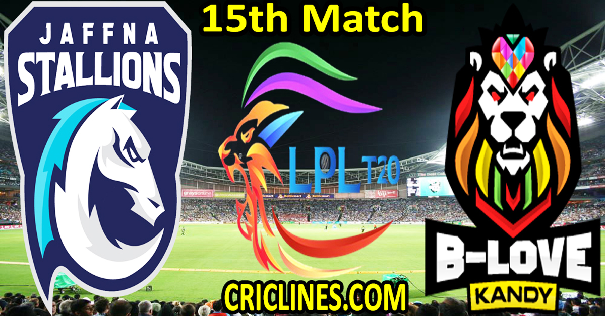 Today Match Prediction-Jaffna Kings vs B-Love Kandy-Dream11-LPL T20 2023-15th Match-Who Will Win