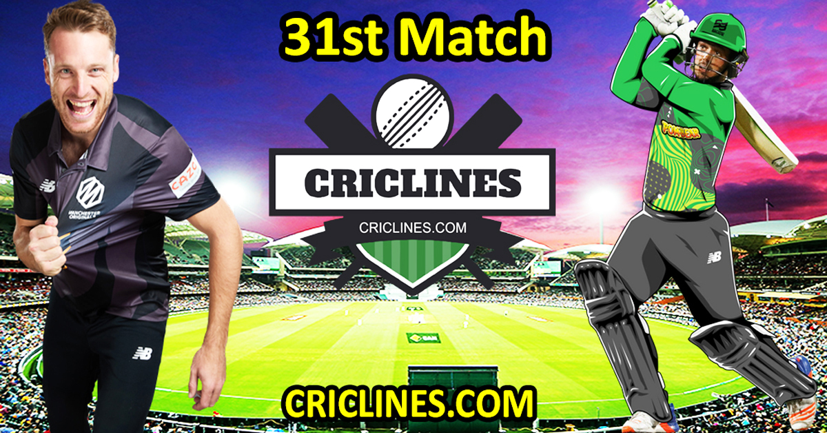 Today Match Prediction-Manchester Originals vs Southern Brave-The Hundred League-2023-31st Match-Who Will Win