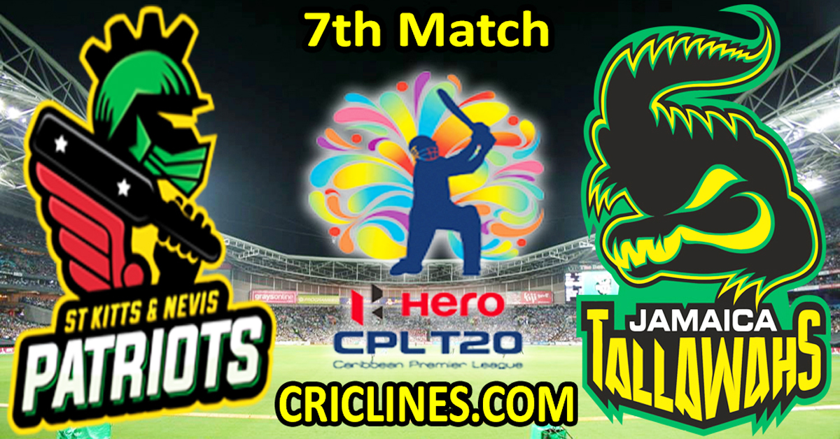 Today Match Prediction-St Kitts and Nevis Patriots vs Jamaica Tallawahs-CPL T20 2023-7th Match-Who Will Win