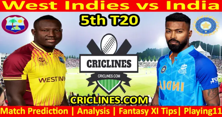Today Match Prediction-WI vs IND-Dream11-5th T20 2023-Who Will Win