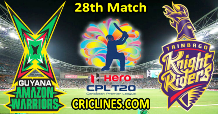 Today Match Prediction-Guyana Amazon Warriors vs Trinbago Knight Riders-CPL T20 2023-28th Match-Who Will Win
