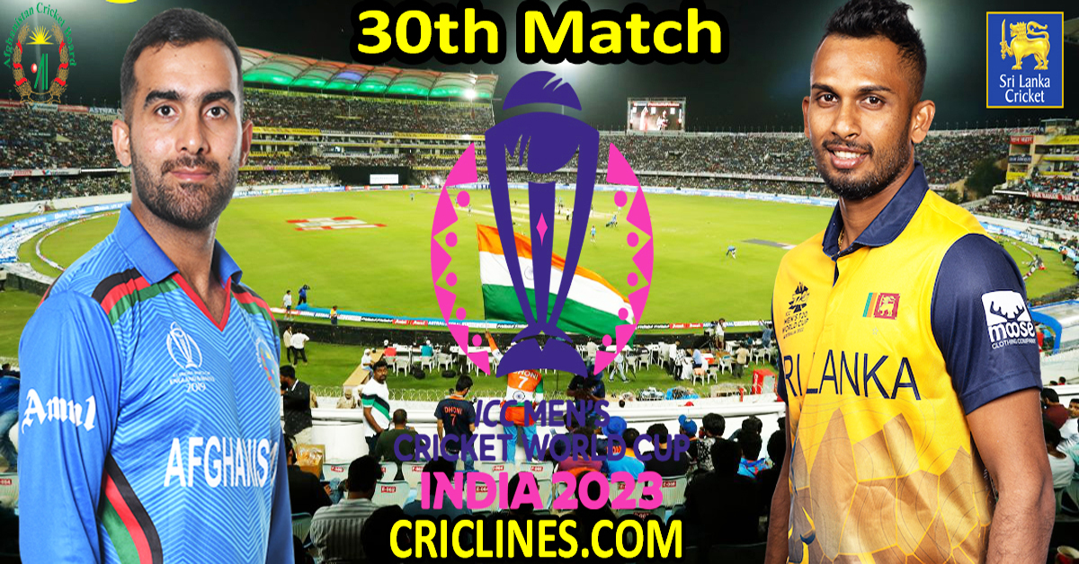 Today Match Prediction-AFG vs SL-ODI Cricket World Cup 2023-30th Match-Who Will Win