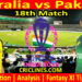 Today Match Prediction-Australia vs Pakistan-ODI Cricket World Cup 2023-18th Match-Who Will Win