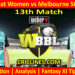 Today Match Prediction-BBHW vs MLSW-WBBL T20 2023-13th Match-Who Will Win
