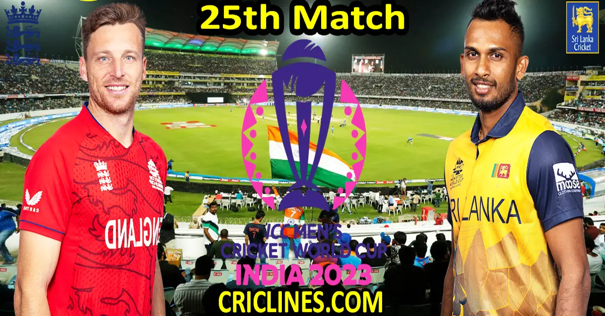 Today Match Prediction-ENG vs SL-ODI Cricket World Cup 2023-25th Match-Who Will Win