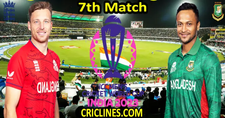 Today Match Prediction-England vs Bangladesh-ODI Cricket World Cup 2023-7th Match-Who Will Win