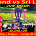 Today Match Prediction-England vs Sri Lanka-ODI Cricket World Cup 2023-25th Match-Who Will Win
