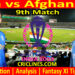 Today Match Prediction-IND vs AFG-ODI Cricket World Cup 2023-9th Match-Who Will Win