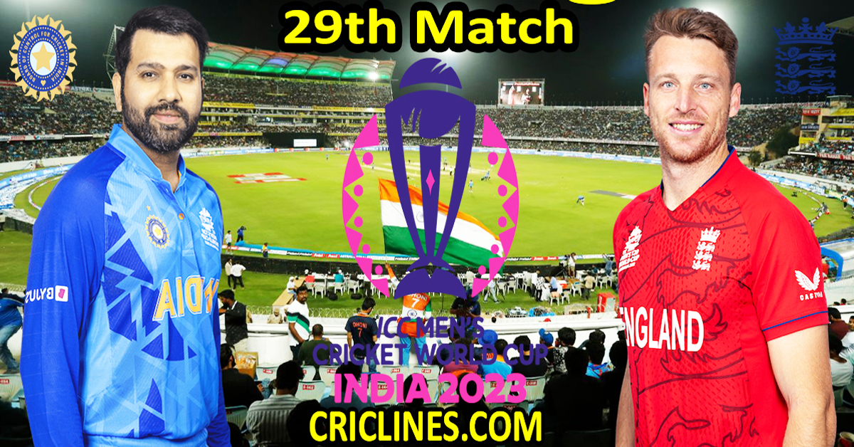 Today Match Prediction-IND vs ENG-ODI Cricket World Cup 2023-29th Match-Who Will Win