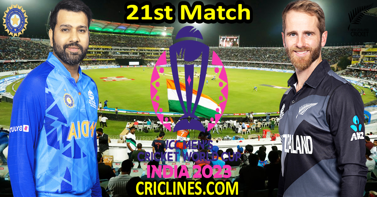 Today Match Prediction-IND vs NZ-ODI Cricket World Cup 2023-21st Match-Who Will Win
