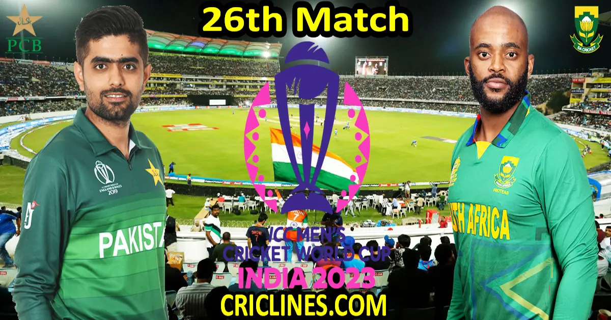 Today Match Prediction-PAK vs SA-ODI Cricket World Cup 2023-26th Match-Who Will Win