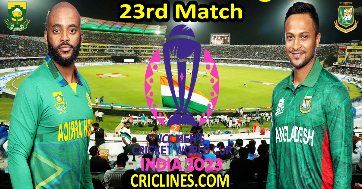 Today Match Prediction-SA vs BAN-ODI Cricket World Cup 2023-23rd Match-Who Will Win