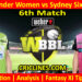 Today Match Prediction-SYTW vs SYSW-WBBL T20 2023-6th Match-Who Will Win