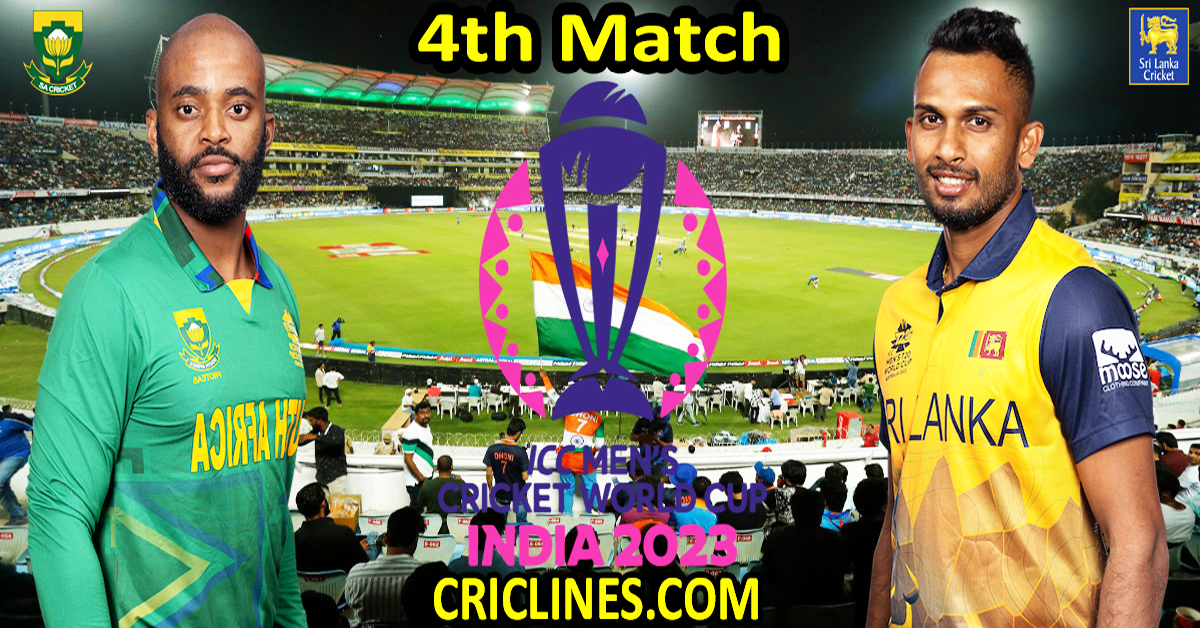 Today Match Prediction-South Africa vs Sri Lanka-ODI Cricket World Cup 2023-4th Match-Who Will Win