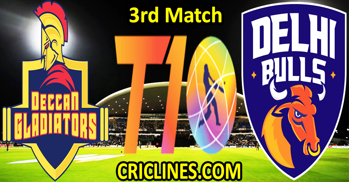 Today Match Prediction-Deccan Gladiators vs Delhi Bulls-Dream11-Abu Dhabi T10 League-2023-3rd Match-Who Will Win