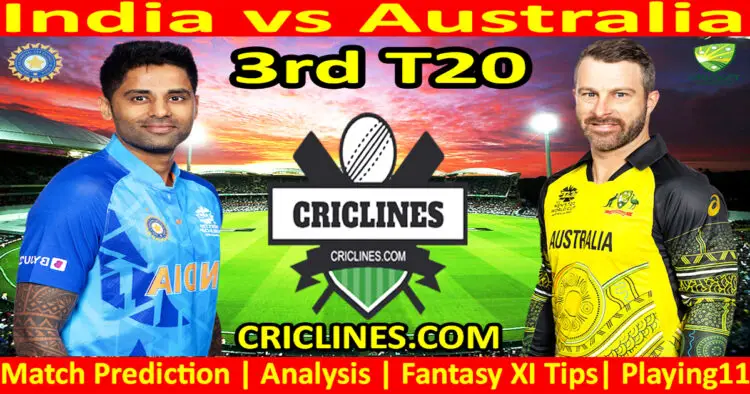 Today Match Prediction-IND vs AUS-Dream11-3rd T20 2023-Who Will Win