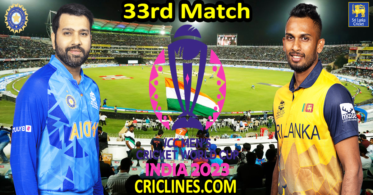 Today Match Prediction-IND vs SL-ODI Cricket World Cup 2023-33rd Match-Who Will Win