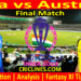 Today Match Prediction-India vs Australia-ODI Cricket World Cup 2023-Final Match-Who Will Win