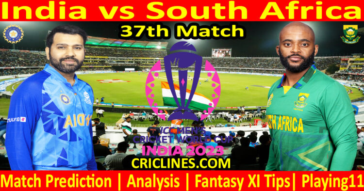 Today Match Prediction-India vs South Africa-ODI Cricket World Cup 2023-37th Match-Who Will Win
