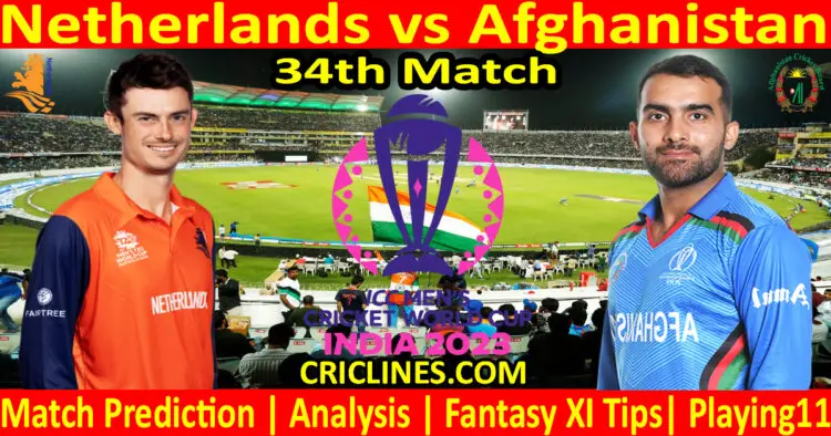 Today Match Prediction-Netherlands vs Afghanistan-ODI Cricket World Cup 2023-34th Match-Who Will Win