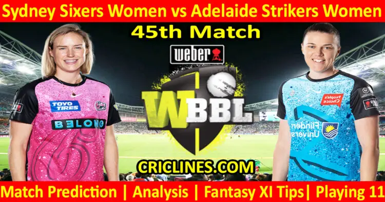 Today Match Prediction-SYSW vs ADSW-WBBL T20 2023-45th Match-Who Will Win