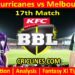 Today Match Prediction-HBH vs MLS-Dream11-BBL T20 2023-24-17th Match-Who Will Win