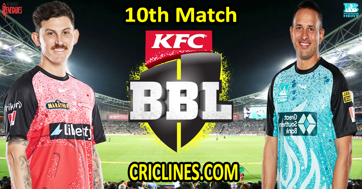 Today Match Prediction-Melbourne Renegades vs Brisbane Heat-Dream11-BBL T20 2023-24-10th Match-Who Will Win