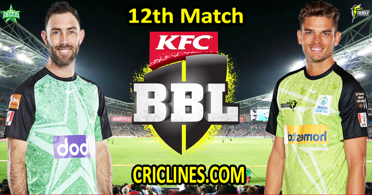 Today Match Prediction-Melbourne Stars vs Sydney Thunder-Dream11-BBL T20 2023-24-12th Match-Who Will Win
