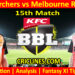 Today Match Prediction-PRS vs MLR-Dream11-BBL T20 2023-24-15th Match-Who Will Win